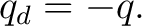 $\displaystyle q_d=-q. $
