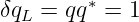 δqL = qq∗ = 1
