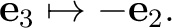 $\displaystyle \mathbf e_3\mapsto-\mathbf e_2.$