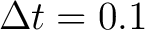 $\Delta t=0.1$