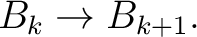 $\displaystyle B_k\rightarrow B_{k+1}. $