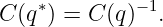    ∗         −1
C(q ) = C (q)  .
