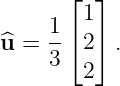       ⌊  ⌋
    1   1
^u = --⌈ 2⌉ .
    3   2
