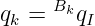      B
qk =  kqI
