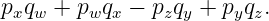 pxqw + pwqx − pzqy + pyqz.
