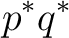 $\displaystyle p^*q^* $