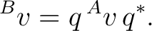 $\displaystyle {}^{B}v = q\,{}^{A}v\,q^*. $