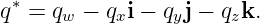 q∗ = qw − qxi − qyj − qzk.
