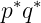 p∗q∗
