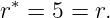 r∗ = 5 = r.
