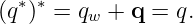 (q∗)∗ = qw + q = q.
