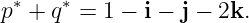  ∗    ∗
p + q  = 1 − i − j − 2k.
