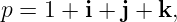 p = 1 + i + j + k,
