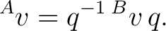 $\displaystyle {}^{A}v = q^{-1} \,{}^{B}v \,q.$