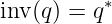 inv(q) = q∗
