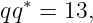   ∗
qq  = 13,
