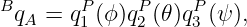 BqA = qP (ϕ)qP(𝜃)qP (ψ ),
       1     2    3
