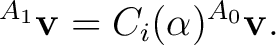 $\displaystyle {}^{A_1}\mathbf v = C_i(\alpha) {}^{A_0}\mathbf v.$