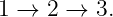 1 →  2 → 3.
