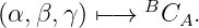 (α,β,γ ) ↦− → BCA.
