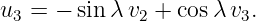 u  =  − sin λv  + cos λv .
  3           2        3

