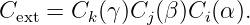 Cext = Ck (γ)Cj(β )Ci(α).
