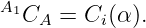 A1CA =  Ci(α).
