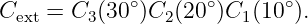             ∘       ∘      ∘
Cext = C3(30 )C2 (20  )C1 (10 ).
