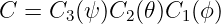 C =  C (ψ )C  (𝜃)C (ϕ)
      3     2    1
