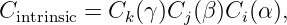 C       = C  (γ)C (β )C  (α),
 intrinsic     k    j     i
