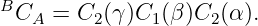 BC   =  C (γ)C  (β )C (α ).
   A     2     1    2
