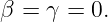 β =  γ = 0.
