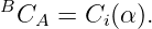 B
 CA  = Ci(α ).
