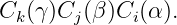 Ck (γ )Cj(β)Ci(α ).

