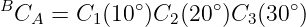 BCA  = C1 (10∘)C2(20∘)C3(30 ∘)
