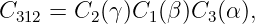 C312 = C2 (γ)C1(β )C3(α),
                                                                                         
                                                                                         
