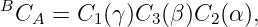 B
  CA =  C1(γ)C3 (β )C2(α ),
