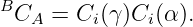 BCA  =  Ci(γ)Ci(α).
