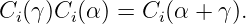 C (γ)C (α ) = C (α + γ).
 i     i       i
