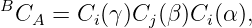 B
 CA =  Ci(γ)Cj (β )Ci(α),
