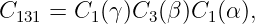 C131 = C1 (γ)C3(β )C1(α),
