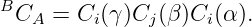 BC  =  C (γ)C  (β )C (α).
   A    i     j    i
