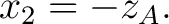 $\displaystyle x_2=-z_A.$ $\displaystyle x_2=-z_A.$