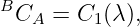B
 CA  = C1 (λ),
