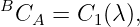 B
 CA  = C1 (λ),

