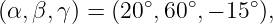 (α, β,γ) = (20∘,60 ∘,− 15∘),
