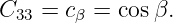 C   =  c =  cosβ.
  33    β
