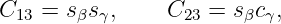 C13 = sβs γ,    C23 = sβc γ,
