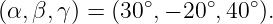 (α, β,γ) = (30∘,− 20∘,40∘).
