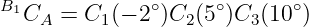 B1            ∘     ∘       ∘
  CA =  C1(− 2 )C2(5 )C3 (10  )
